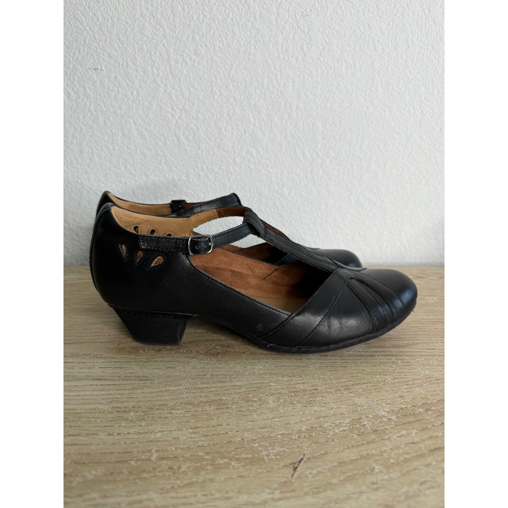 Cobb Hill Black Leather Angelina Leather T-Strap Mary Jane Pumps Womens Size 10 - Picture 7 of 12